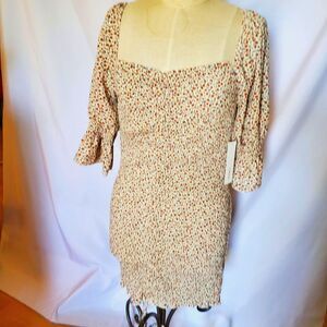 Timing Los Angeles Fitted Floral Dress, Size M. NWT